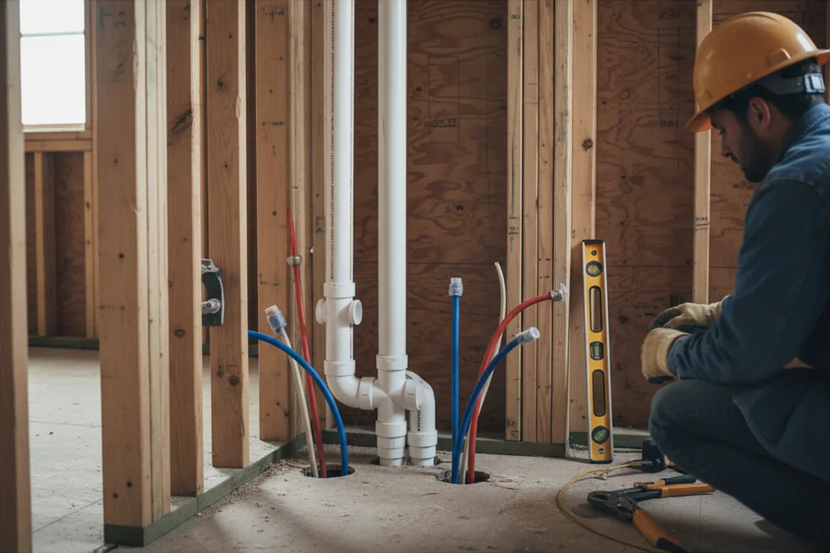 Drain and supply rough-in during Sump Pump Repair in Guerneville